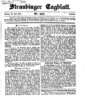 Straubinger Tagblatt Montag 27. Juni 1864