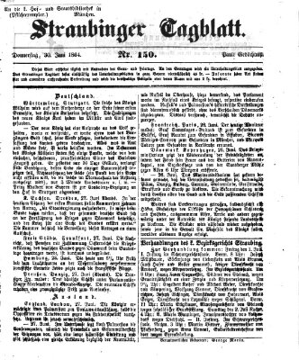 Straubinger Tagblatt Donnerstag 30. Juni 1864