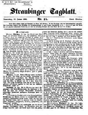 Straubinger Tagblatt Donnerstag 19. Januar 1865