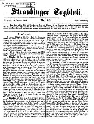 Straubinger Tagblatt Montag 23. Januar 1865