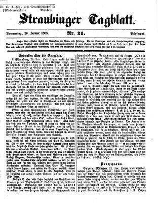 Straubinger Tagblatt Donnerstag 26. Januar 1865