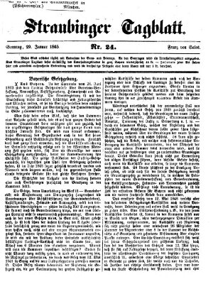 Straubinger Tagblatt Sonntag 29. Januar 1865