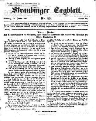 Straubinger Tagblatt Dienstag 31. Januar 1865