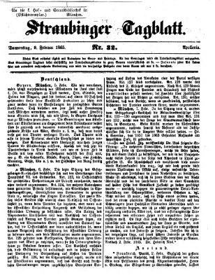 Straubinger Tagblatt Donnerstag 9. Februar 1865