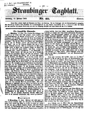 Straubinger Tagblatt Dienstag 21. Februar 1865