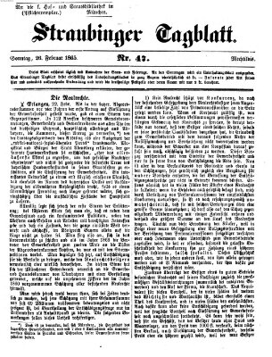 Straubinger Tagblatt Sonntag 26. Februar 1865