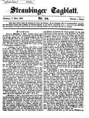 Straubinger Tagblatt Dienstag 7. März 1865