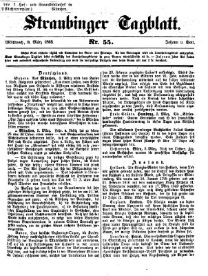 Straubinger Tagblatt Mittwoch 8. März 1865