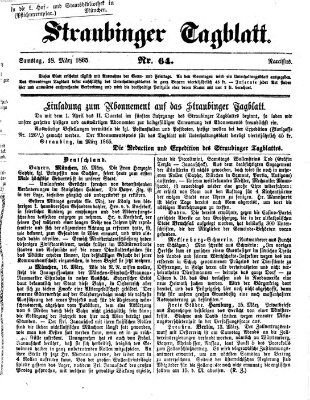 Straubinger Tagblatt Samstag 18. März 1865