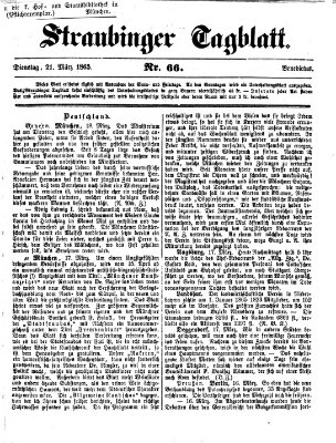 Straubinger Tagblatt Dienstag 21. März 1865