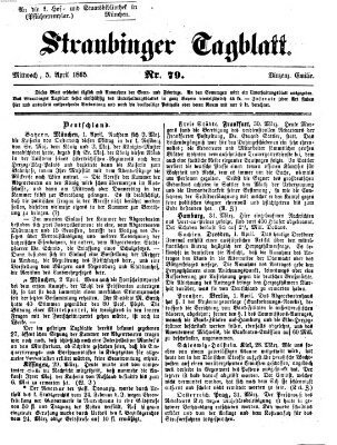 Straubinger Tagblatt Mittwoch 5. April 1865