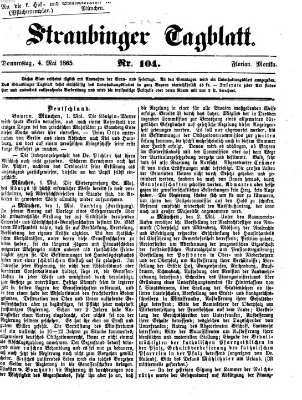 Straubinger Tagblatt Donnerstag 4. Mai 1865