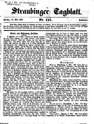 Straubinger Tagblatt Freitag 12. Mai 1865