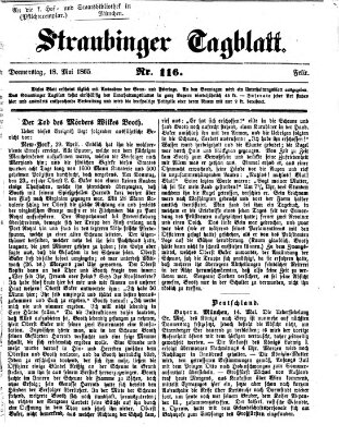 Straubinger Tagblatt Donnerstag 18. Mai 1865