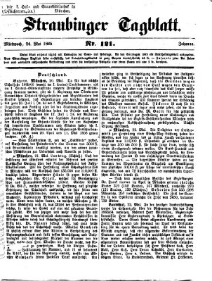 Straubinger Tagblatt Mittwoch 24. Mai 1865