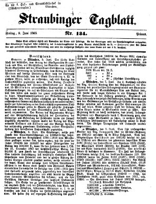 Straubinger Tagblatt Freitag 9. Juni 1865