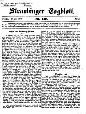 Straubinger Tagblatt Freitag 16. Juni 1865