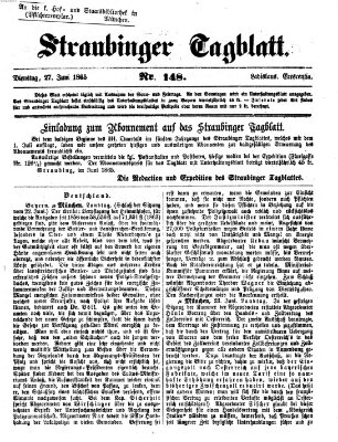 Straubinger Tagblatt Dienstag 27. Juni 1865