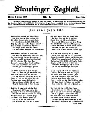 Straubinger Tagblatt Montag 1. Januar 1866