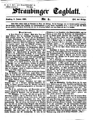 Straubinger Tagblatt Samstag 6. Januar 1866