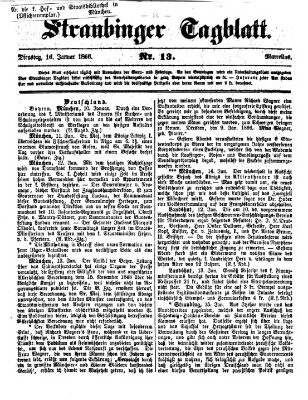 Straubinger Tagblatt Dienstag 16. Januar 1866