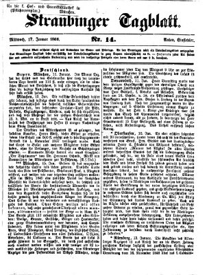 Straubinger Tagblatt Mittwoch 17. Januar 1866