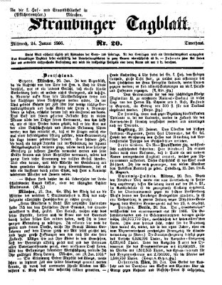 Straubinger Tagblatt Mittwoch 24. Januar 1866