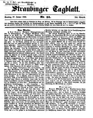 Straubinger Tagblatt Samstag 27. Januar 1866