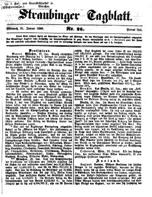 Straubinger Tagblatt Mittwoch 31. Januar 1866