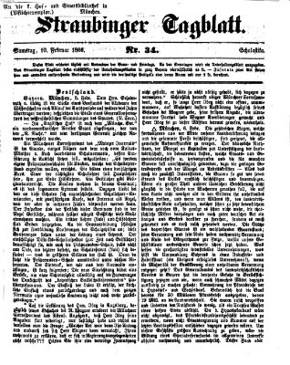 Straubinger Tagblatt Samstag 10. Februar 1866