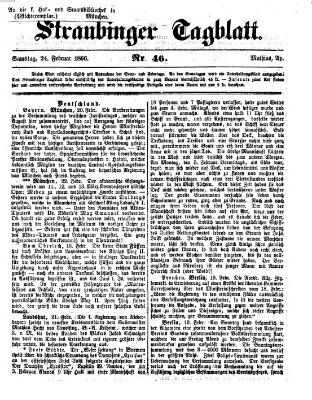 Straubinger Tagblatt Samstag 24. Februar 1866