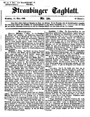 Straubinger Tagblatt Samstag 10. März 1866