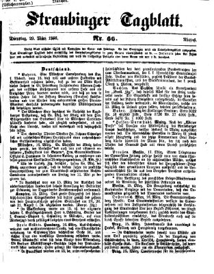 Straubinger Tagblatt Dienstag 20. März 1866