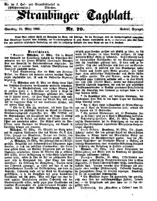 Straubinger Tagblatt Samstag 24. März 1866