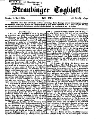 Straubinger Tagblatt Sonntag 1. April 1866