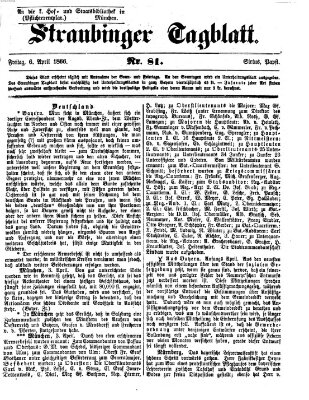 Straubinger Tagblatt Freitag 6. April 1866