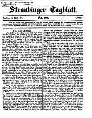 Straubinger Tagblatt Samstag 14. April 1866