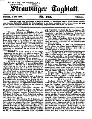 Straubinger Tagblatt Mittwoch 2. Mai 1866