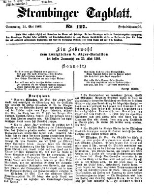 Straubinger Tagblatt Donnerstag 31. Mai 1866