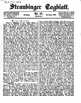 Straubinger Tagblatt Dienstag 22. Januar 1867