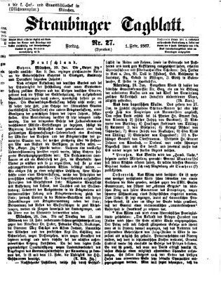 Straubinger Tagblatt Freitag 1. Februar 1867