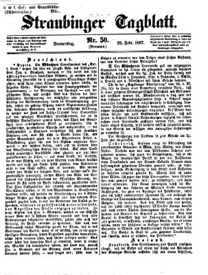 Straubinger Tagblatt Donnerstag 28. Februar 1867