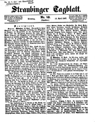 Straubinger Tagblatt Dienstag 16. April 1867