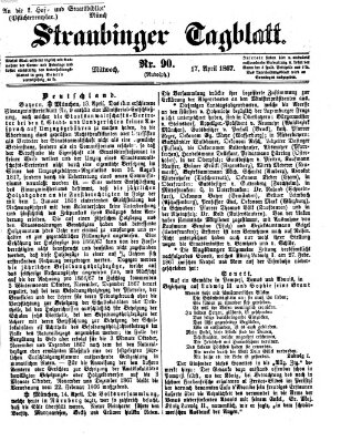 Straubinger Tagblatt Mittwoch 17. April 1867