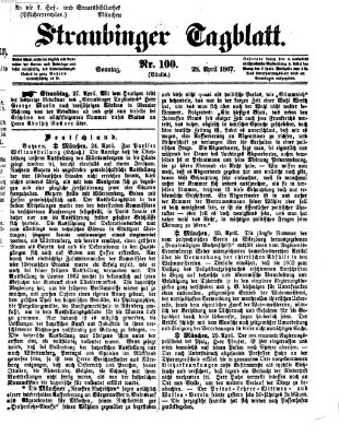 Straubinger Tagblatt Sonntag 28. April 1867