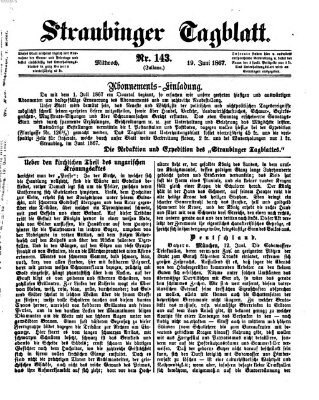 Straubinger Tagblatt Mittwoch 19. Juni 1867