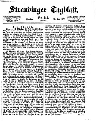 Straubinger Tagblatt Samstag 22. Juni 1867