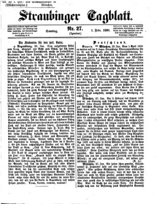 Straubinger Tagblatt Samstag 1. Februar 1868