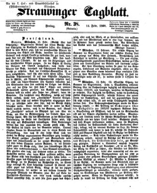 Straubinger Tagblatt Freitag 14. Februar 1868