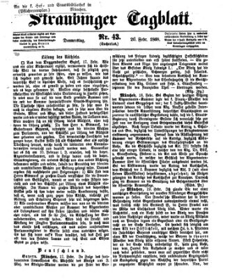 Straubinger Tagblatt Donnerstag 20. Februar 1868